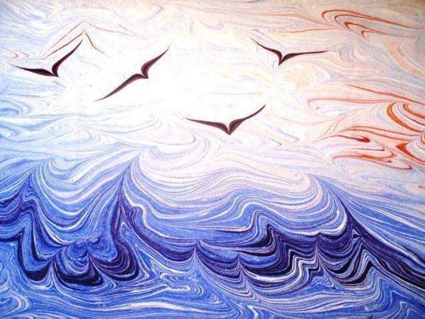 水上艺术缤纷绘美神奇湿拓画