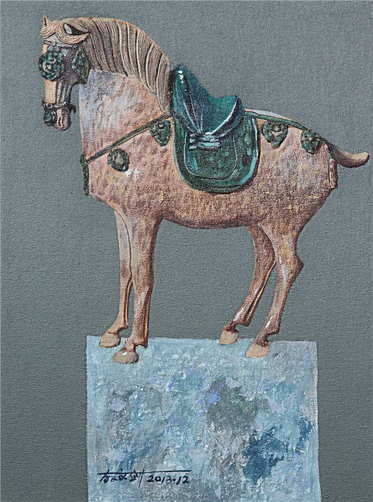 胡文剑唐三彩马系列之六(46x61cm)