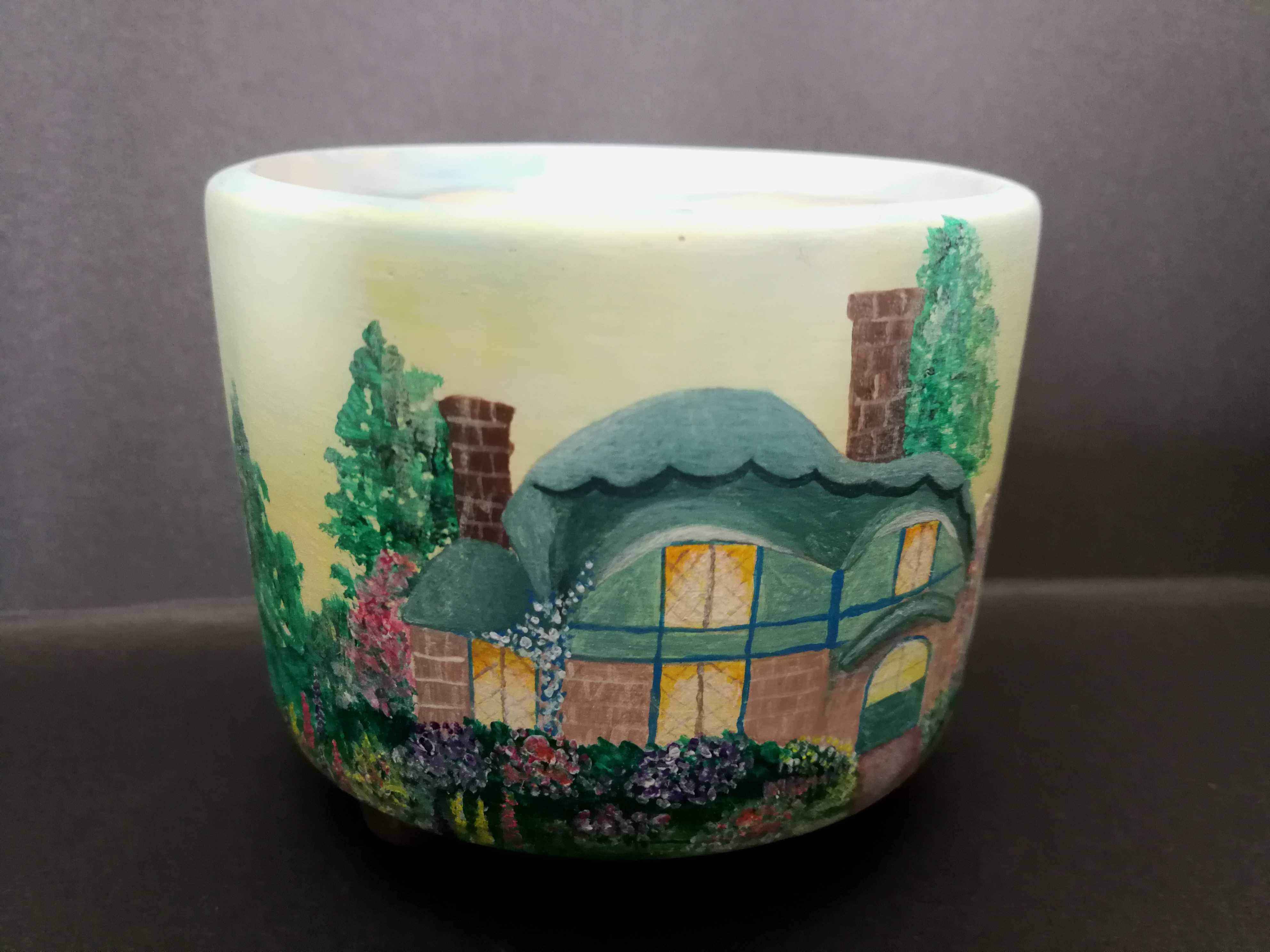 "五彩缤纷"丙烯画多肉花盆手工作品展